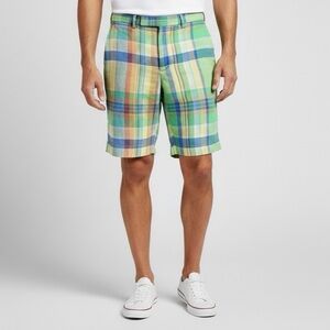 Vintage Polo Ralph Lauren Green Plaid India Madras Linen Shorts - 32-34" Waist/M